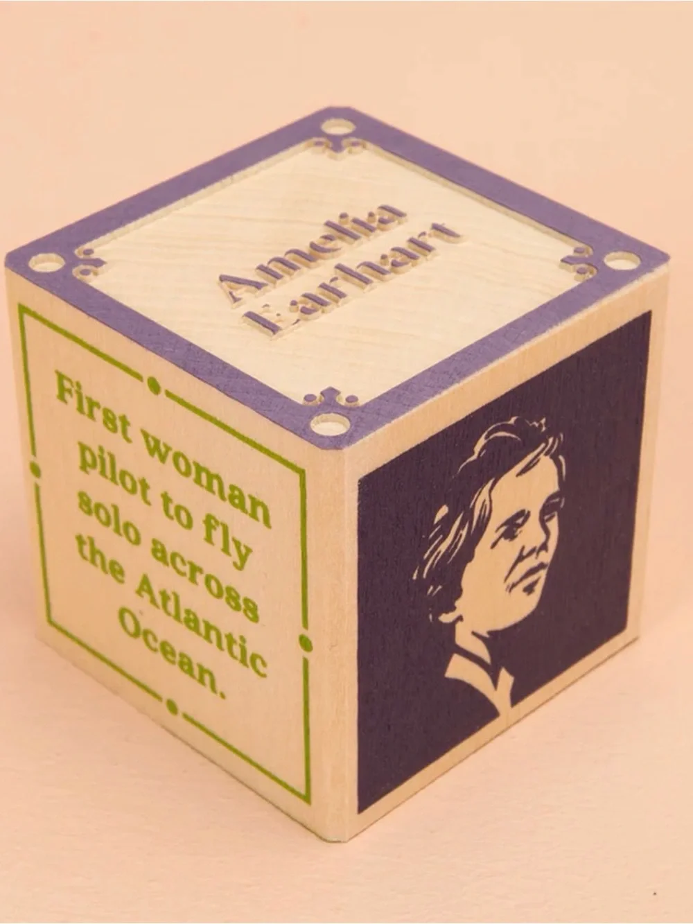 Historic Women Wooden Blocks Set - Purple & Natural